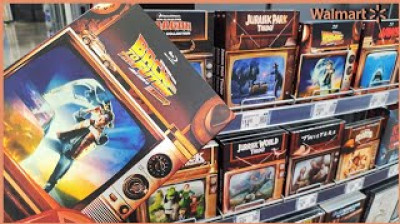 Retro Slipcover Blu-rays & DVDs at Walmart Jurassic World, Back to the Future, Jaws, Shrek