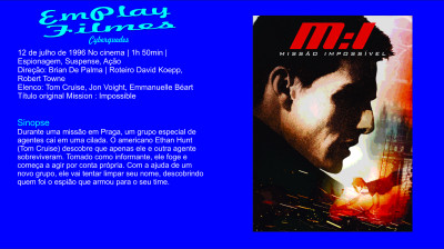 Missão Impossível (1996) Tom Cruise # Espionagem, Suspense, Ação