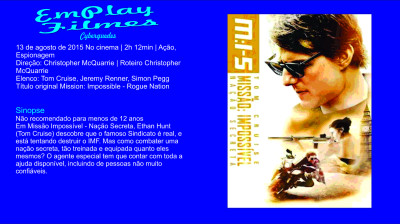 Missão Impossível 5 - Nação Secreta (2015) Tom Cruise # Espionagem, Suspense, Ação