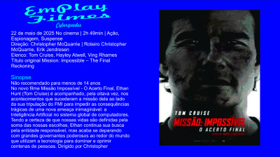 Missão Impossível 8 - O Acerto Final (2025) Tom Cruise # Espionagem, Suspense, Ação