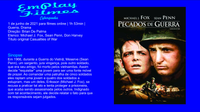 Pecados de Guerra (1989) Michael J. Fox, Sean Penn # Guerra, Drama